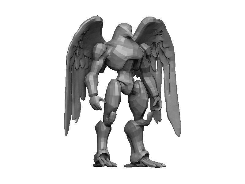 Eagle Cyborg Low-poly 3D model_5