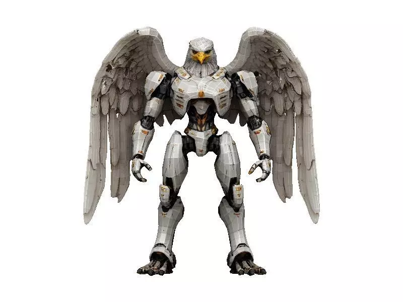 Eagle Cyborg Low-poly 3D model_0