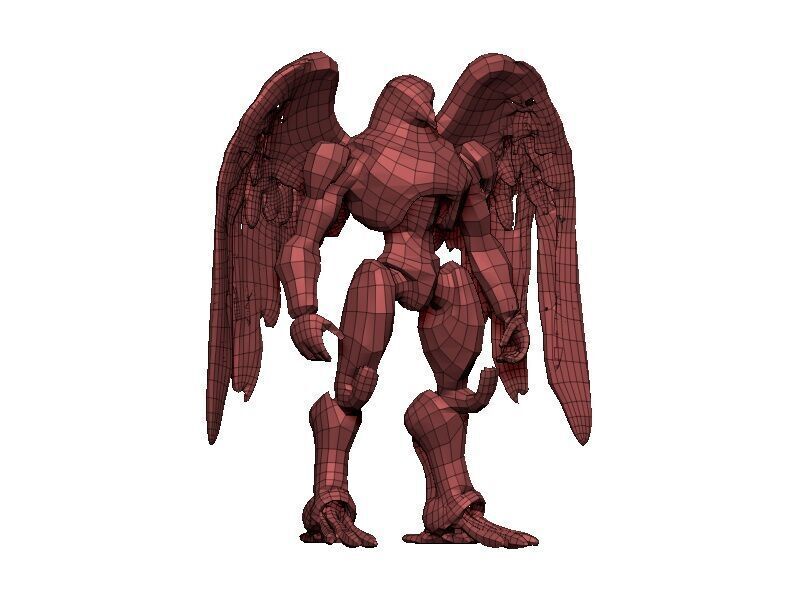Eagle Cyborg Low-poly 3D model_6