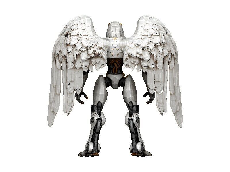 Eagle Cyborg Low-poly 3D model_3