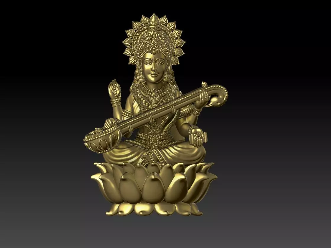 SARASWATI JI LOTUS 3D print model_0