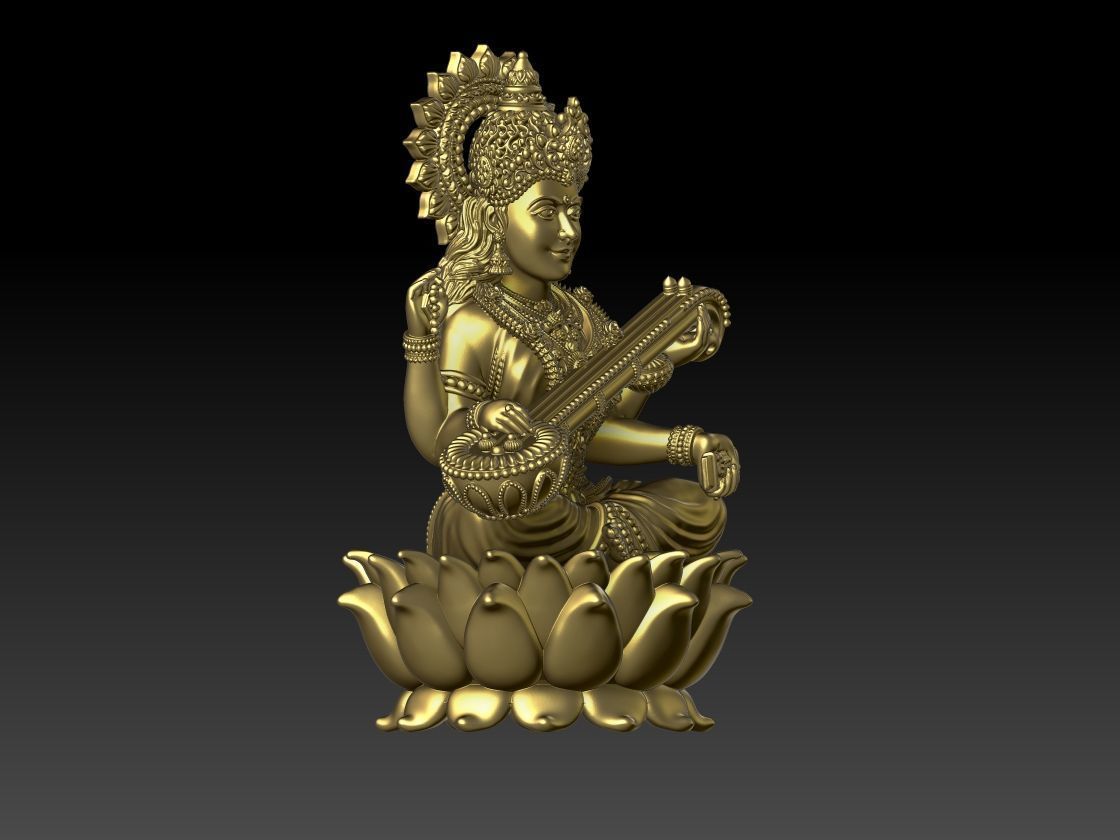 SARASWATI JI LOTUS 3D print model_1