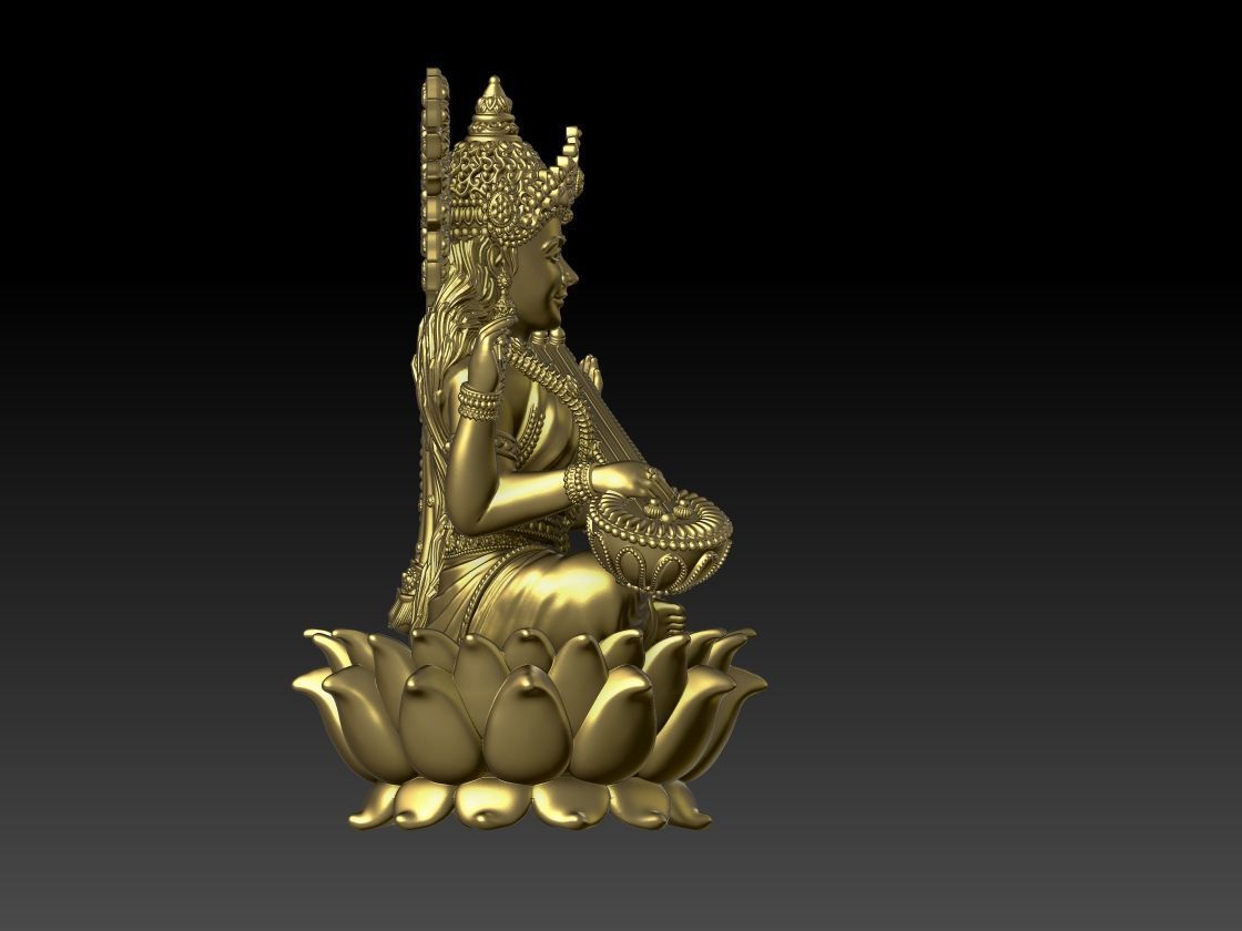 SARASWATI JI LOTUS 3D print model_2