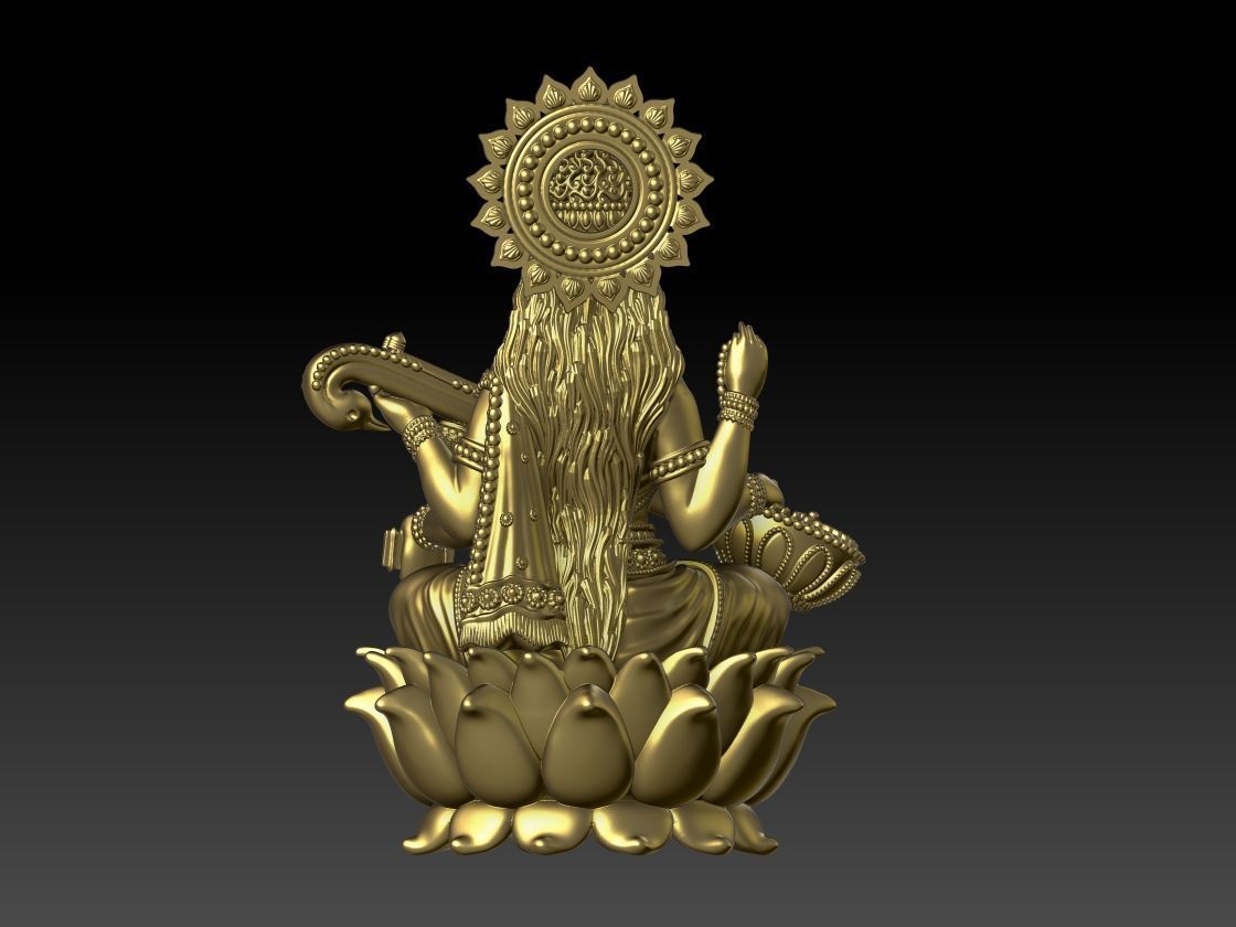 SARASWATI JI LOTUS 3D print model_3