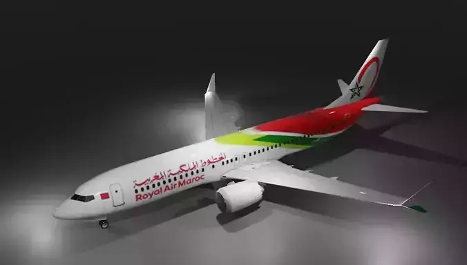 Royal Air Maroc Boeing 737 Max 8 low poly 3D Model  Low-poly 3D model