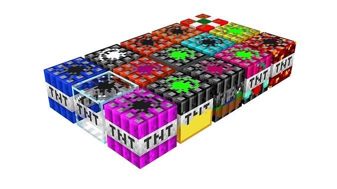 Minecraft TNTs Set 3D model