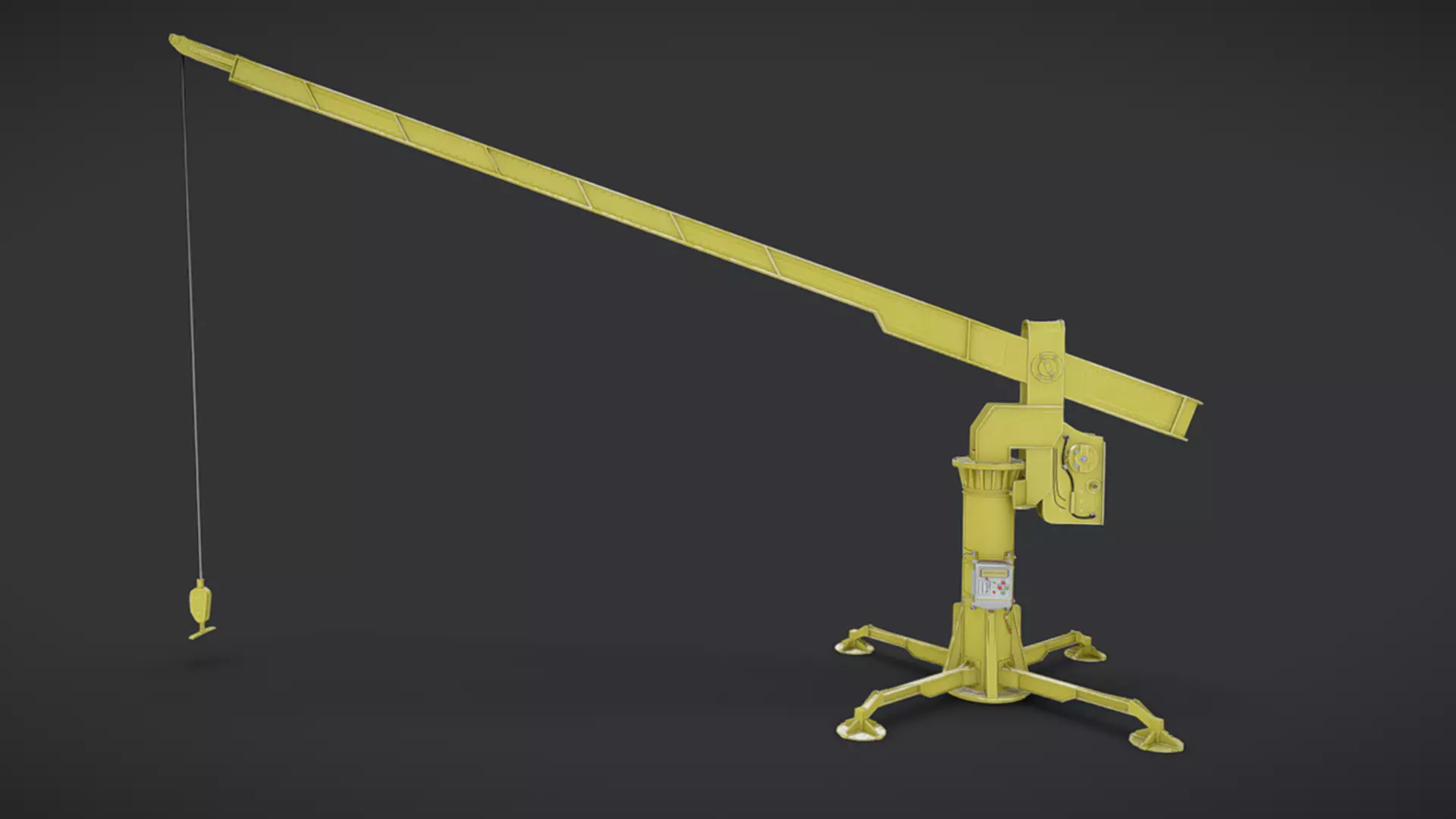 Old Davit Crane Low-poly PBR Low-poly 3D model