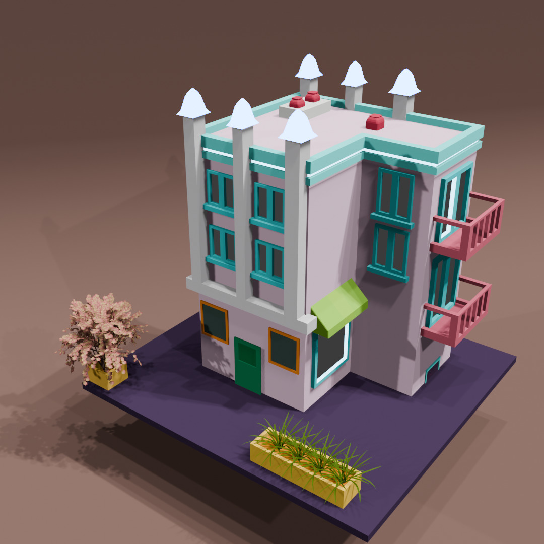 LOW POLY BUILDING Low-poly 3D model_18