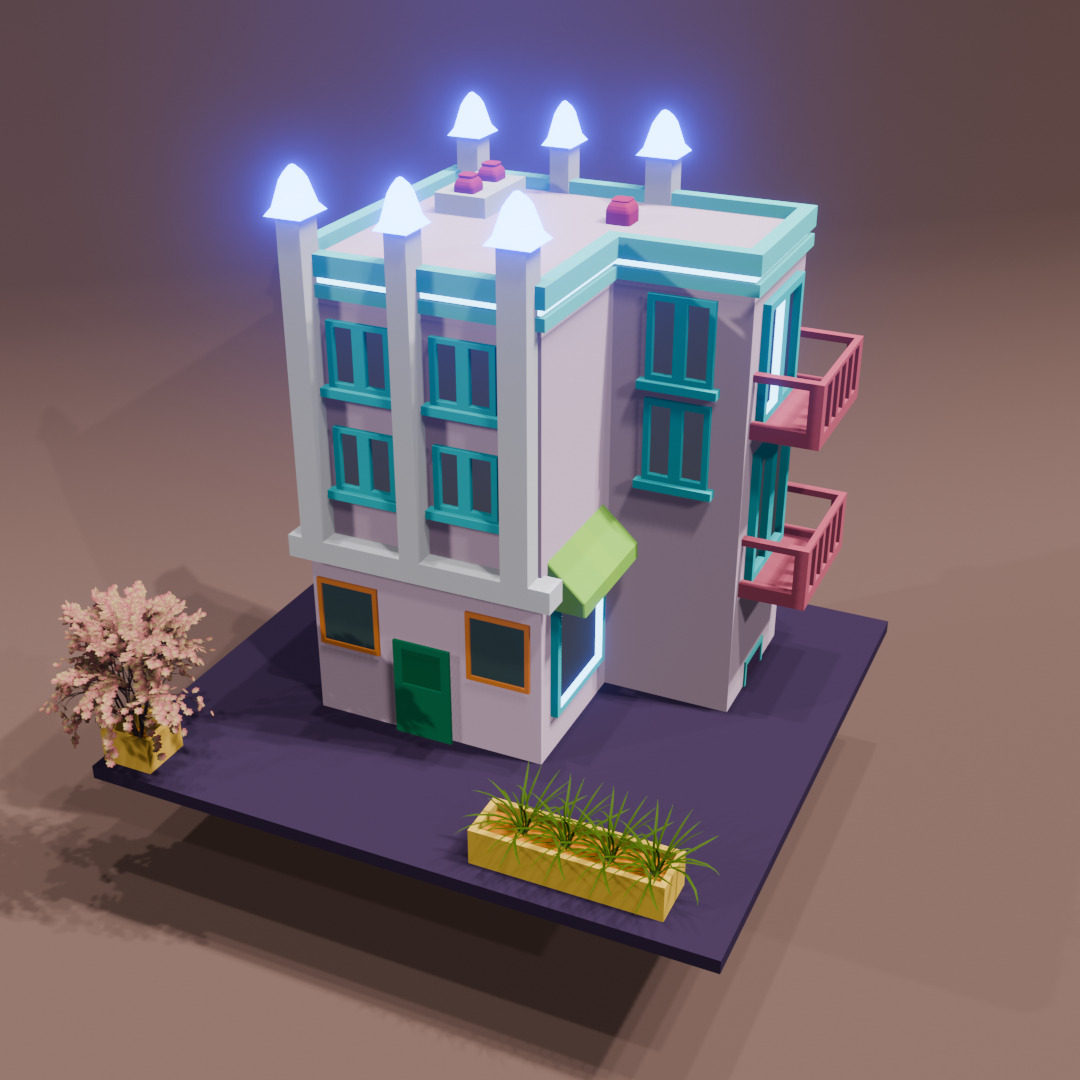LOW POLY BUILDING Low-poly 3D model_22