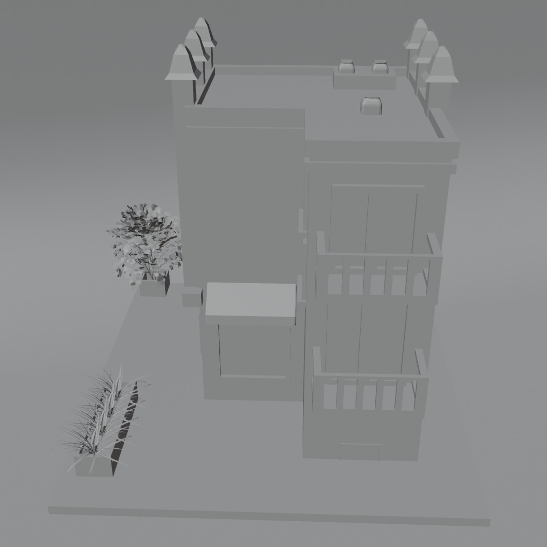 LOW POLY BUILDING Low-poly 3D model_1