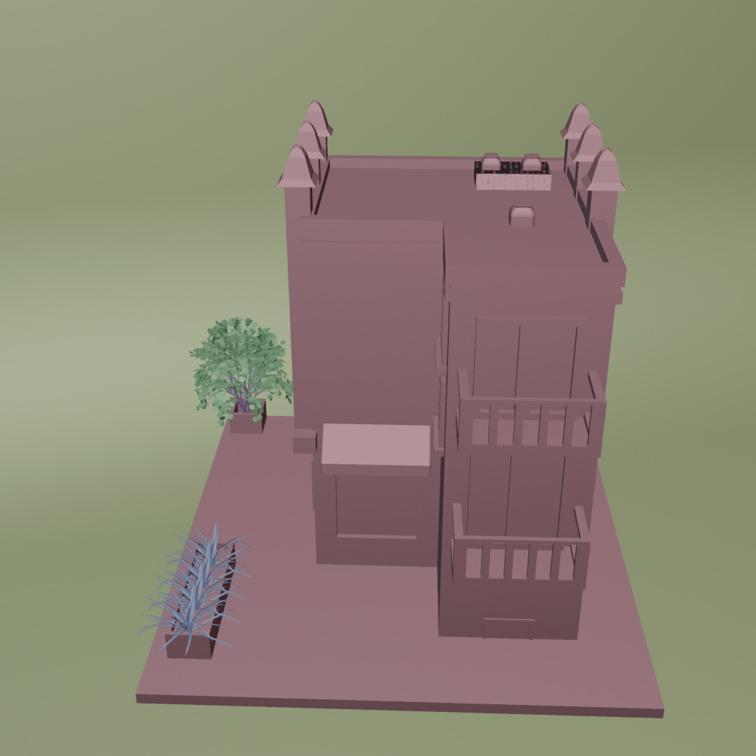 LOW POLY BUILDING Low-poly 3D model_4
