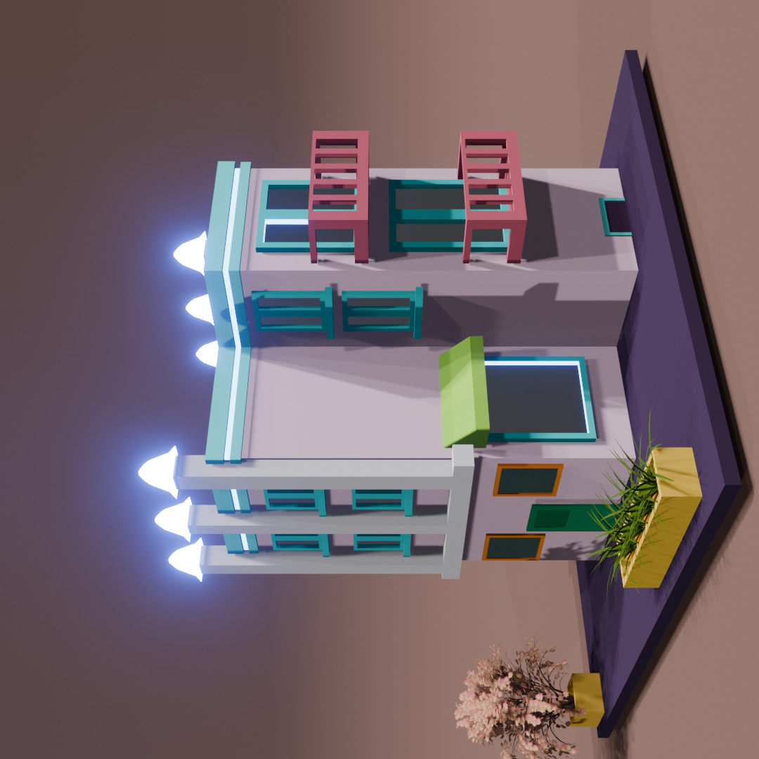 LOW POLY BUILDING Low-poly 3D model_25