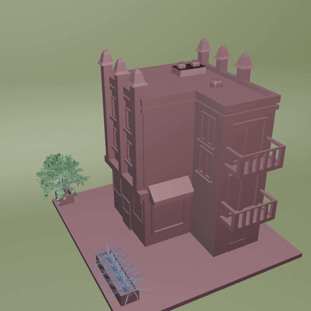 LOW POLY BUILDING Low-poly 3D model_8