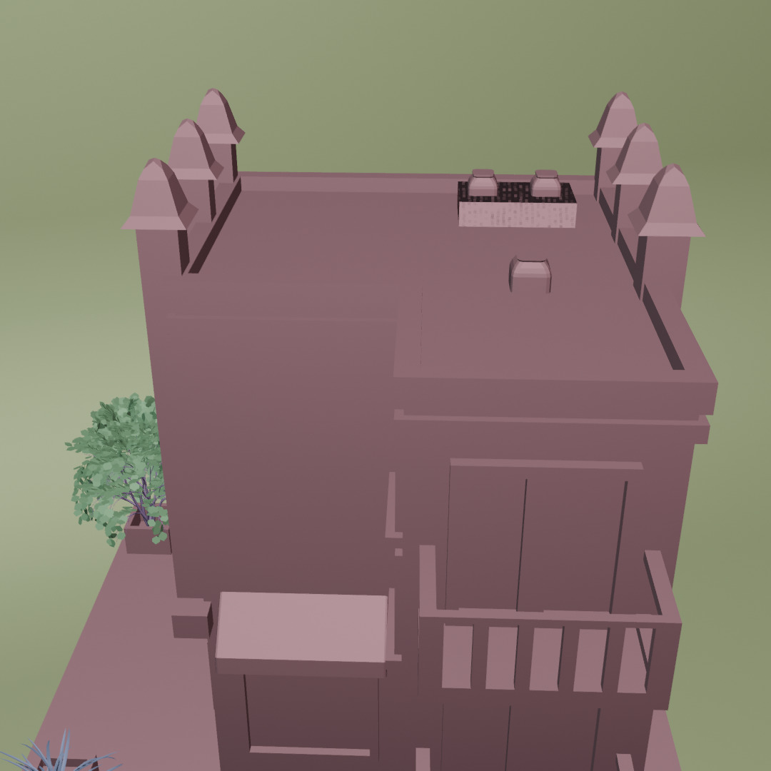 LOW POLY BUILDING Low-poly 3D model_3