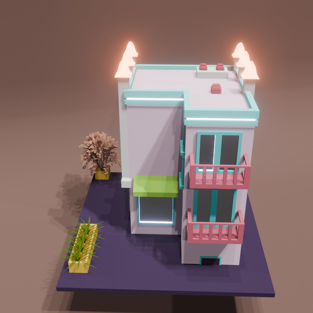 LOW POLY BUILDING Low-poly 3D model_5