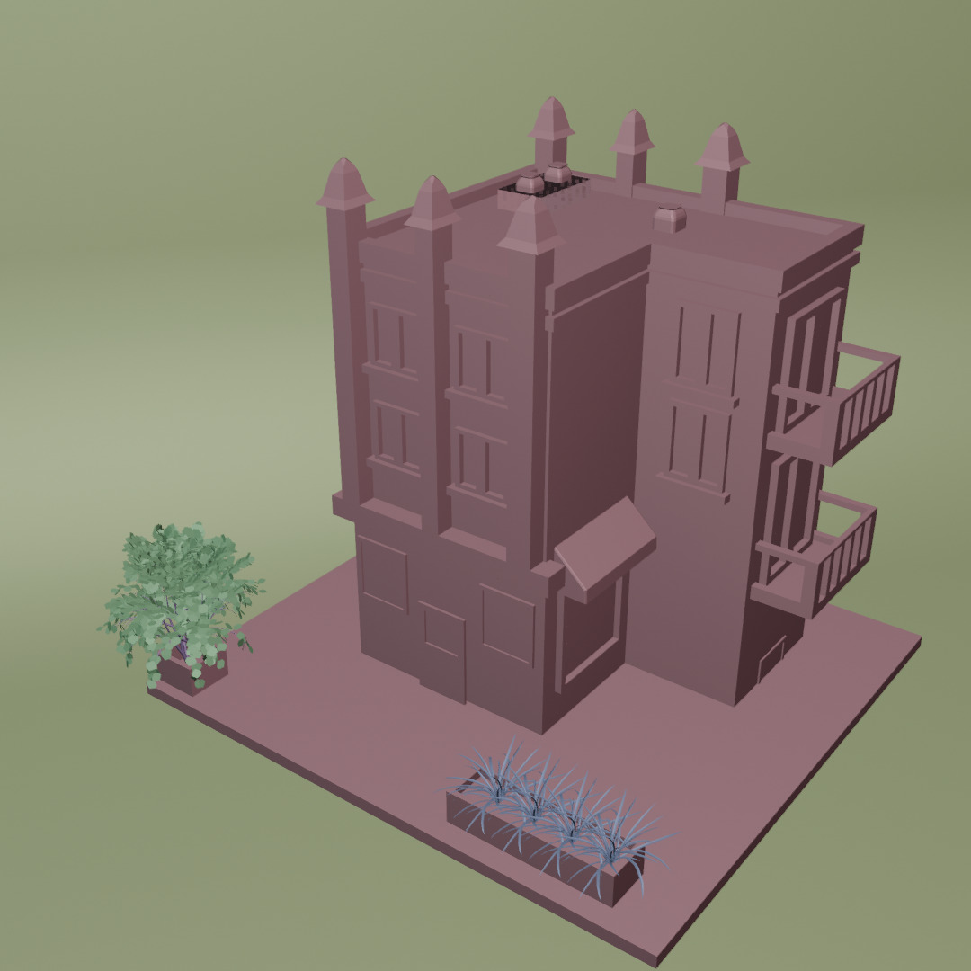 LOW POLY BUILDING Low-poly 3D model_20