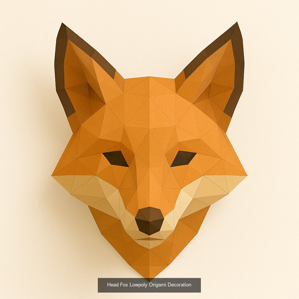 Animal Head Origami Sculpture 3D Model Collection_4