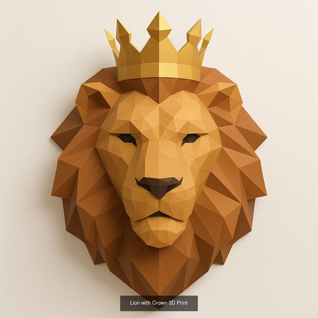 Animal Head Origami Sculpture 3D Model Collection_2