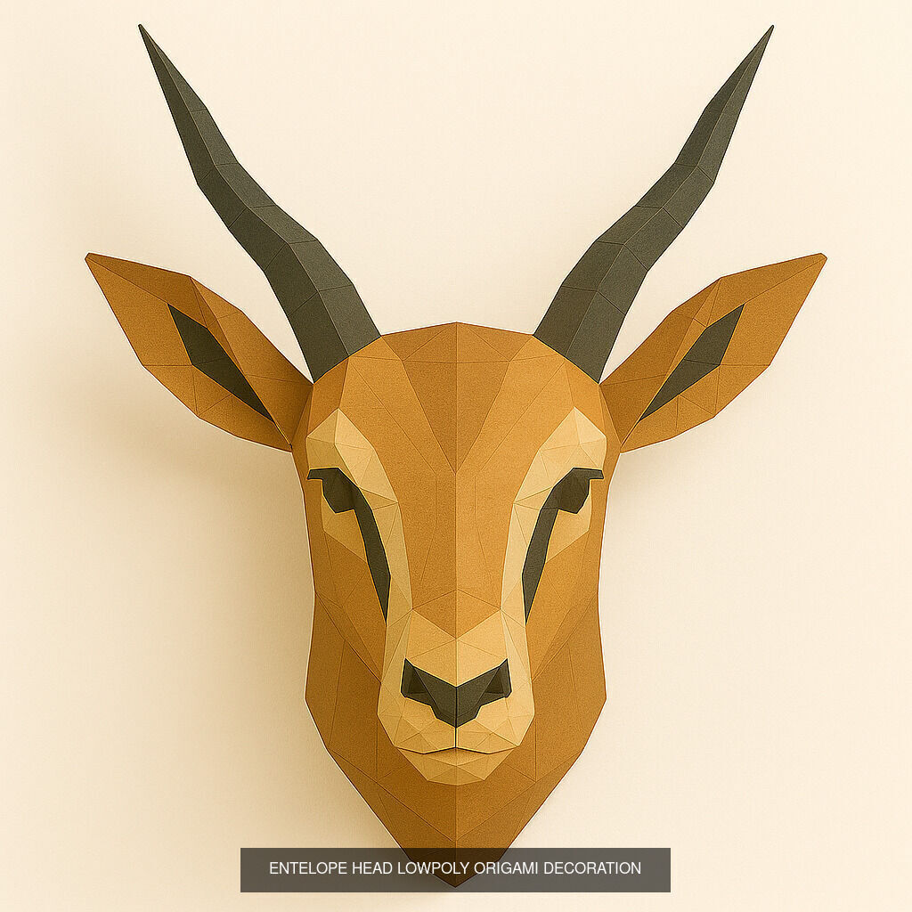 Animal Head Origami Sculpture 3D Model Collection_3
