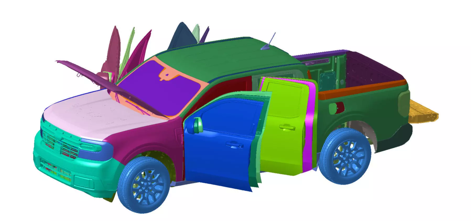 Pickup Maverock Lariat FWD 2022 Vehicle 3d scan data 3D model 3D model_0