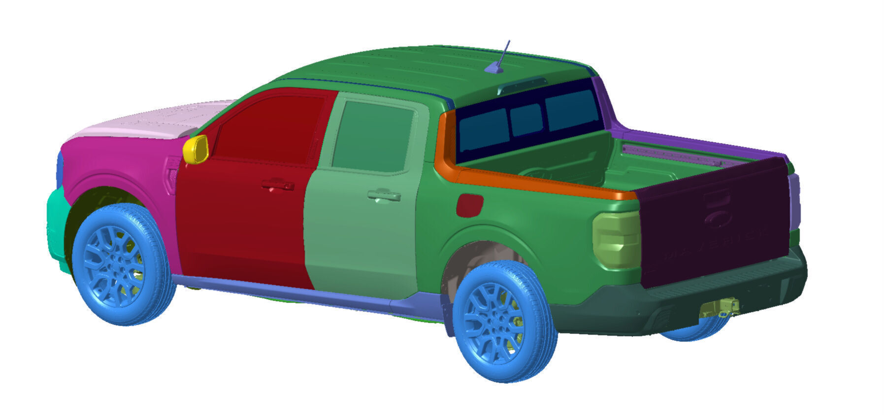 Pickup Maverock Lariat FWD 2022 Vehicle 3d scan data 3D model 3D model_4