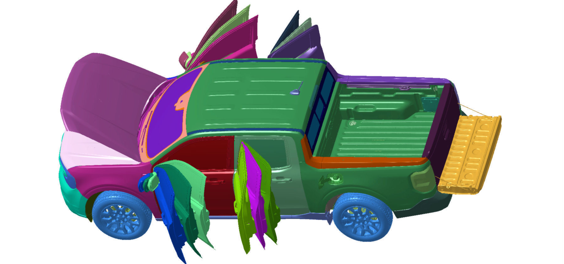 Pickup Maverock Lariat FWD 2022 Vehicle 3d scan data 3D model 3D model_1