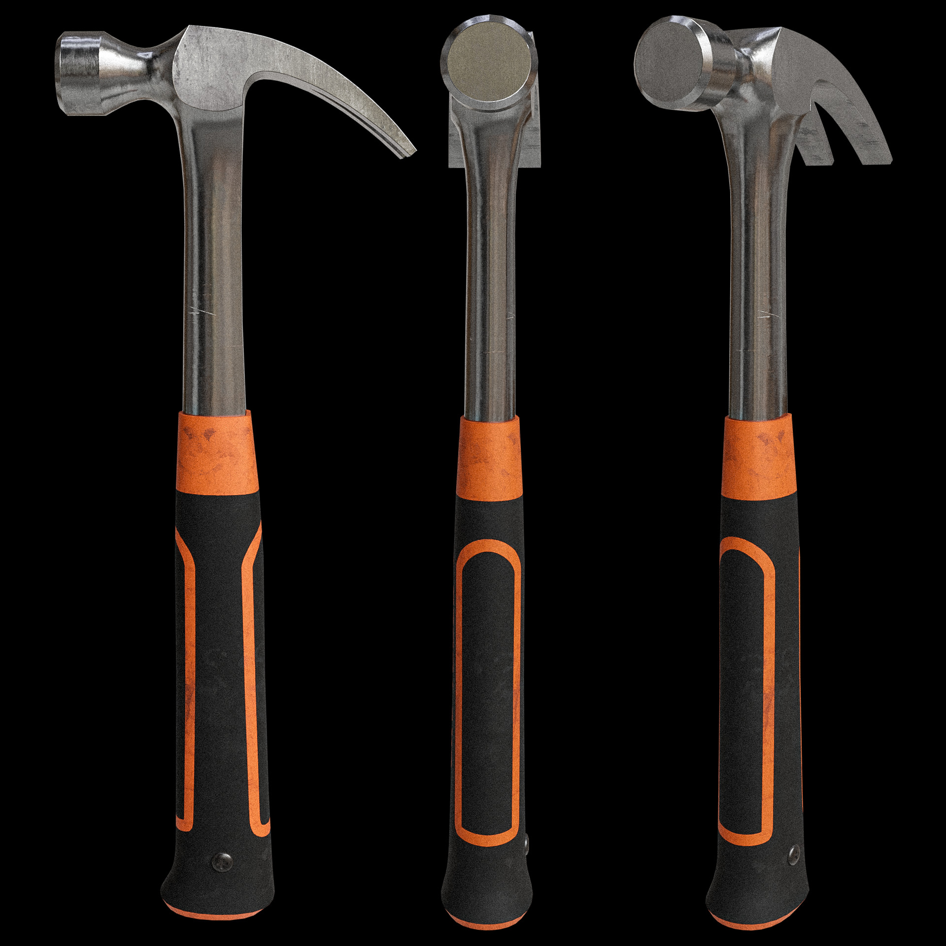 Hammer - Low poly Low-poly 3D model_4