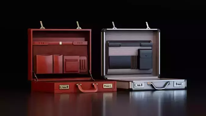 Vintage Briefcase Low-poly 3D model
