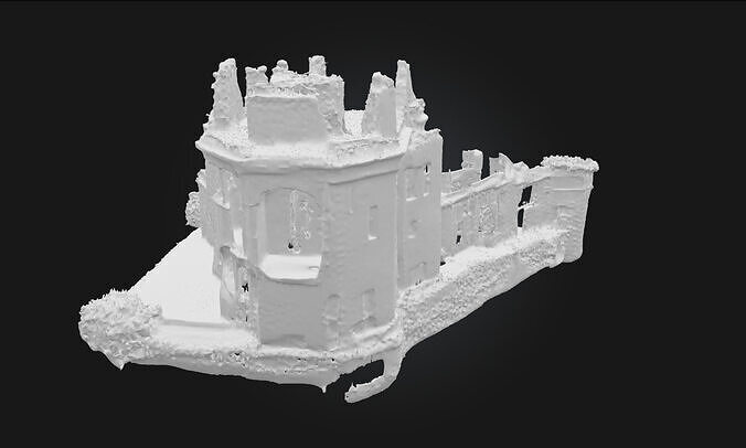 Ancient Fortress Ruins  Crumbling Stronghold Model for Fantasy 3D model 7