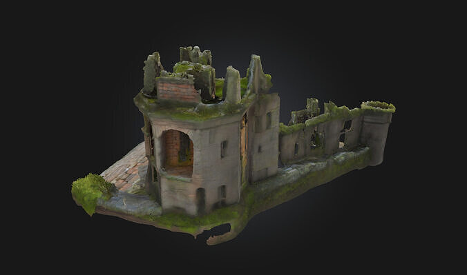 Ancient Fortress Ruins  Crumbling Stronghold Model for Fantasy 3D model 3