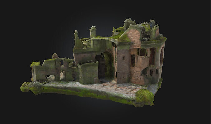 Ancient Fortress Ruins  Crumbling Stronghold Model for Fantasy 3D model 2