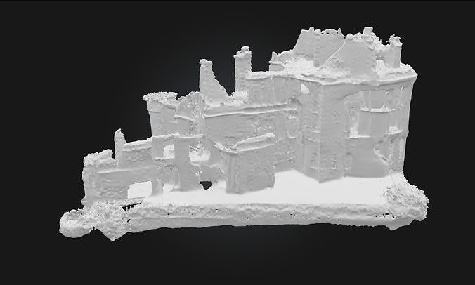 Ancient Fortress Ruins  Crumbling Stronghold Model for Fantasy 3D model 6