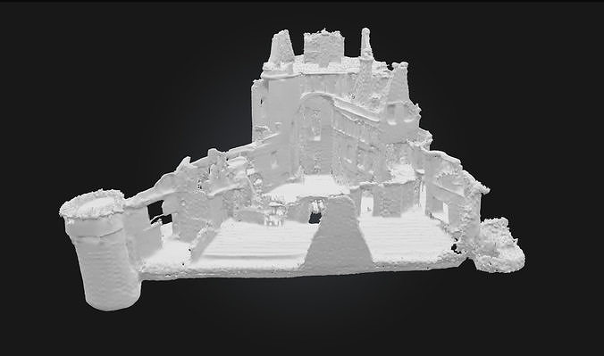 Ancient Fortress Ruins  Crumbling Stronghold Model for Fantasy 3D model 5