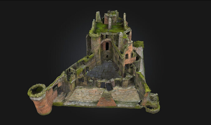 Ancient Fortress Ruins  Crumbling Stronghold Model for Fantasy 3D model