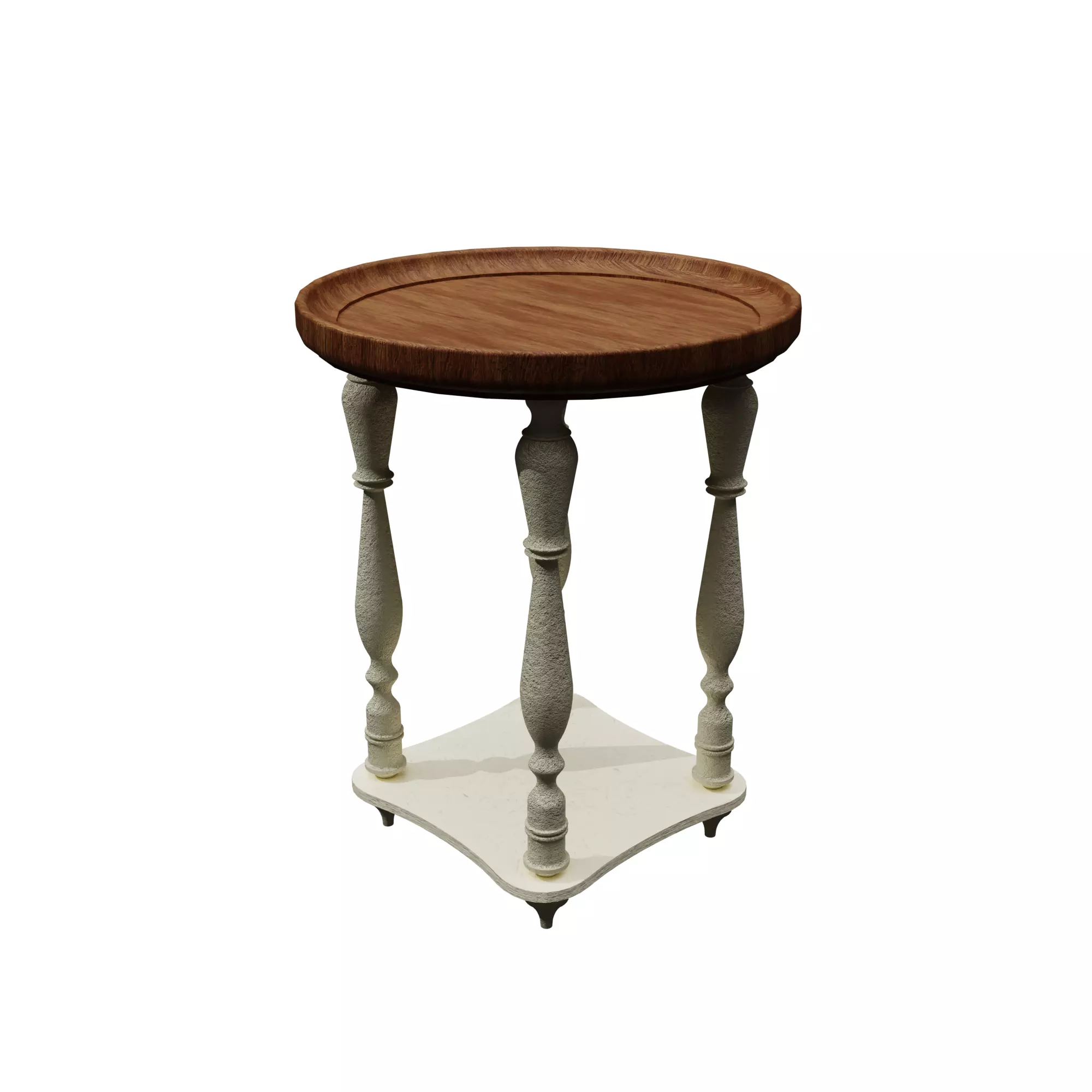 Vintage Wooden Side Table PBR Free low-poly 3D model