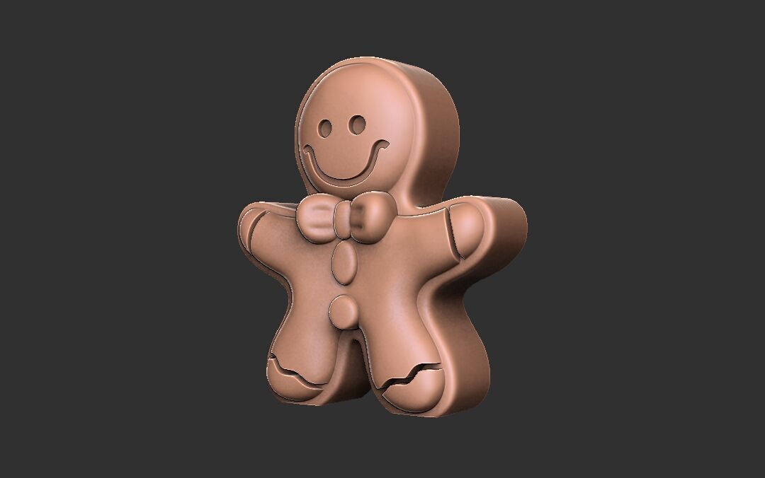 Gingerbread Man Cookie 3dmodel -  Christmas Holiday Theme 3D print model_2