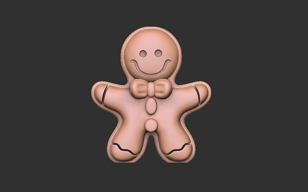 Gingerbread Man Cookie 3dmodel -  Christmas Holiday Theme 3D print model_4