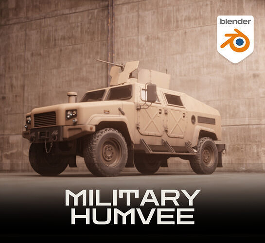 Game-Ready Military Humvee Blender Low-poly 3D model Low-poly 3D model