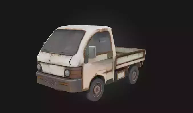 Rusty Pickup  Weathered Vehicle Model for Post-Apocalyptic