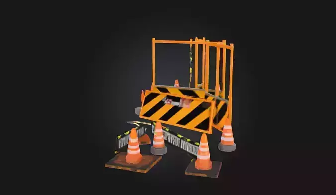 Safety Barrier Arrangement Modular Safety Barrier 3D model