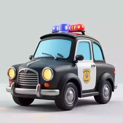 Classic Cartoon Police Car