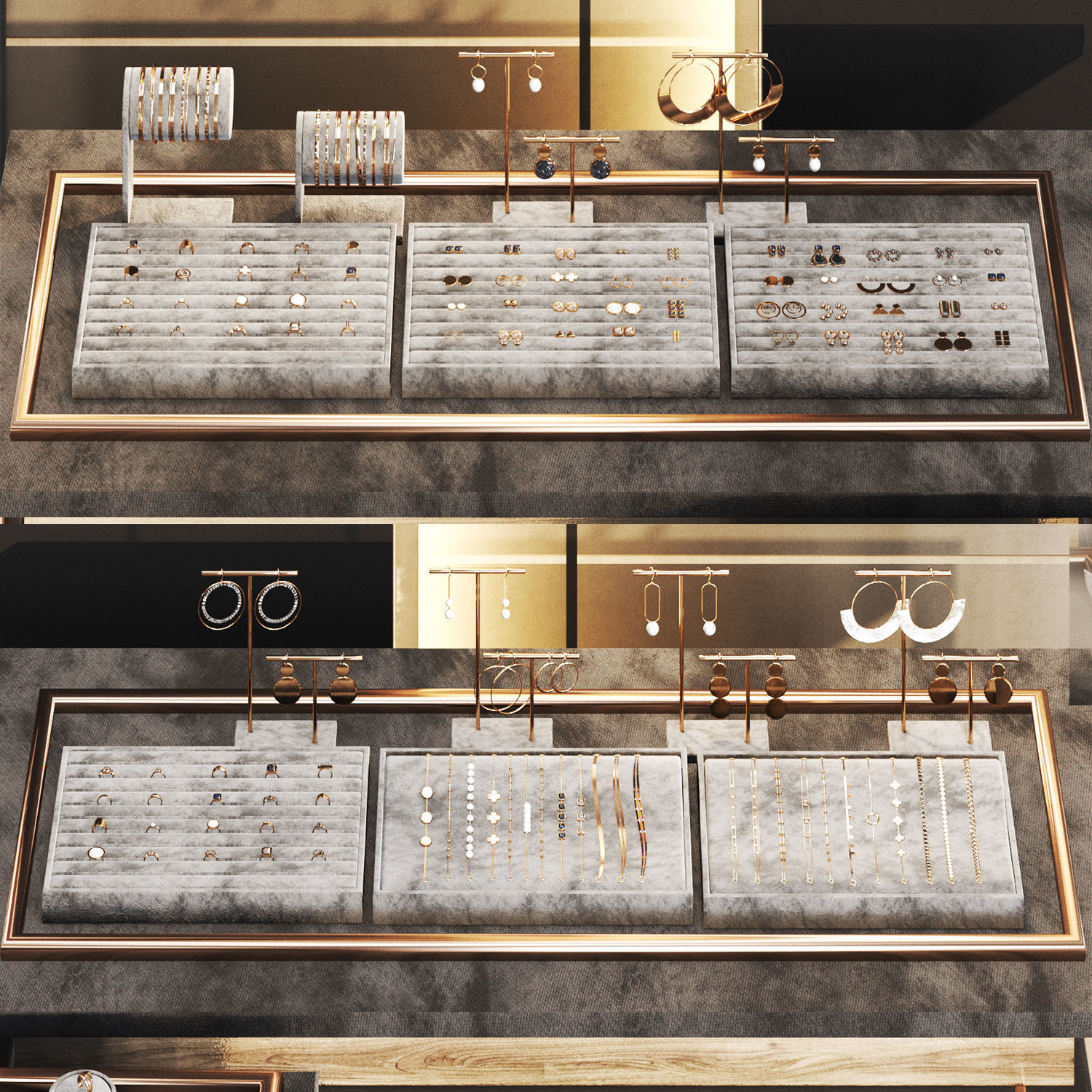 jewelry store showcase for gallery and showrooms 3D Model Collection_10