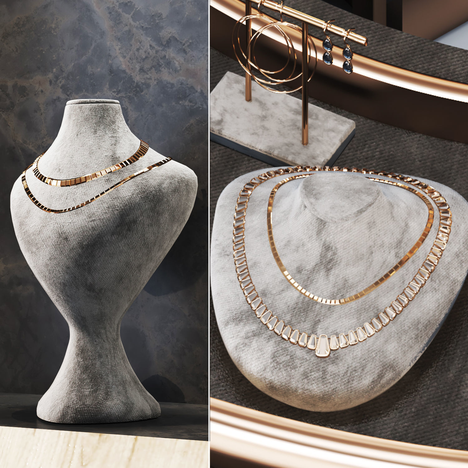 jewelry store showcase for gallery and showrooms 3D Model Collection_9