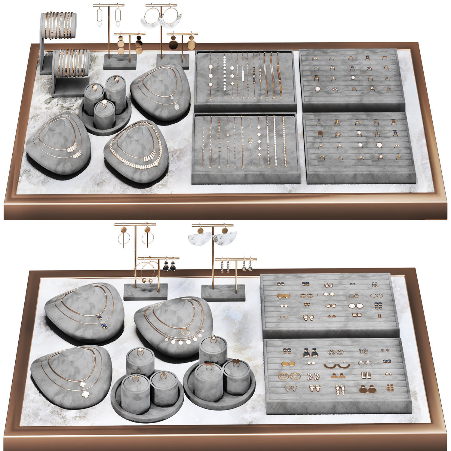 jewelry store showcase for gallery and showrooms 3D Model Collection_16