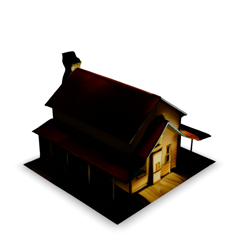 Low Poly Isometric Farm Scene Low-poly 3D model_2