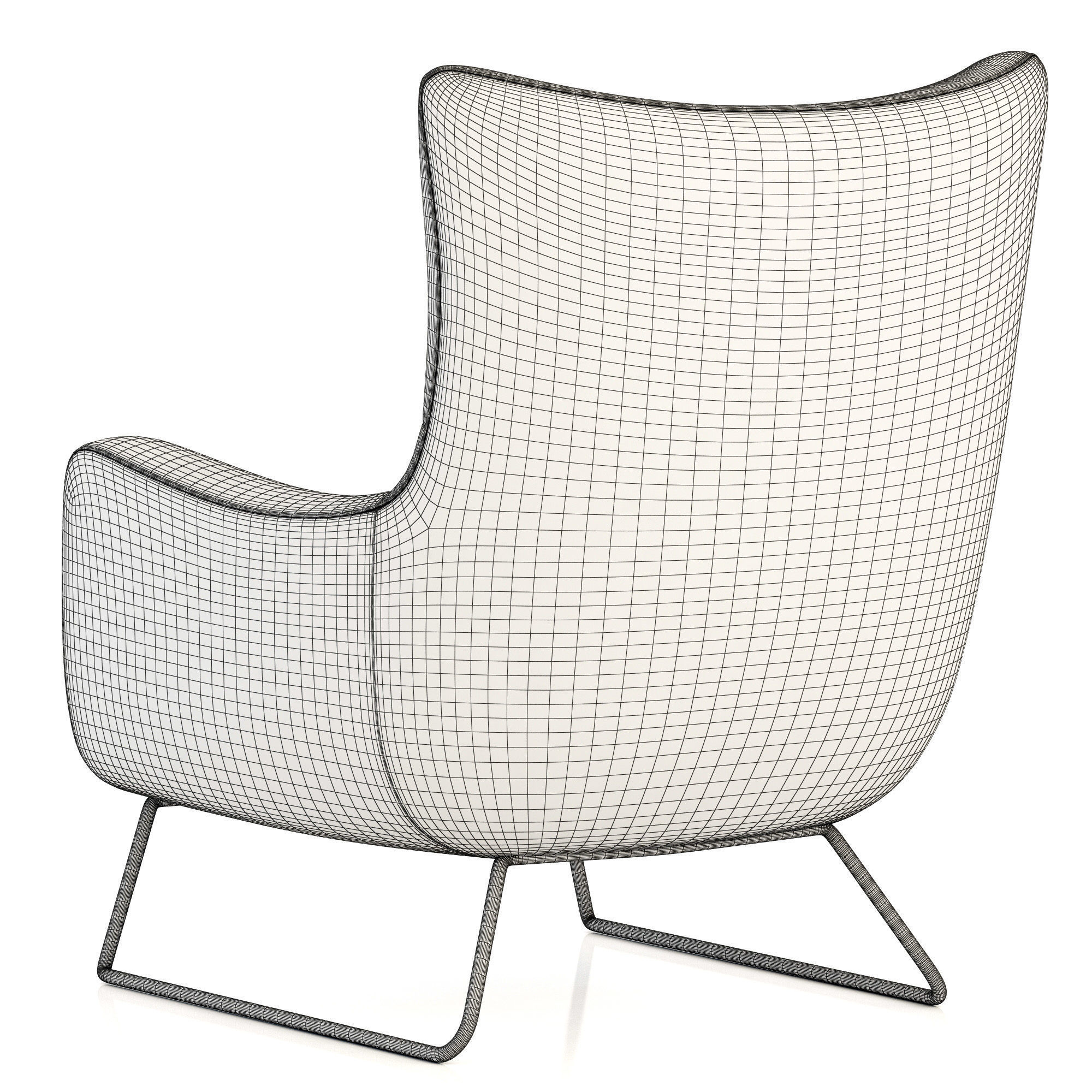 RH Modern Liam Leather Chair 3D model_8