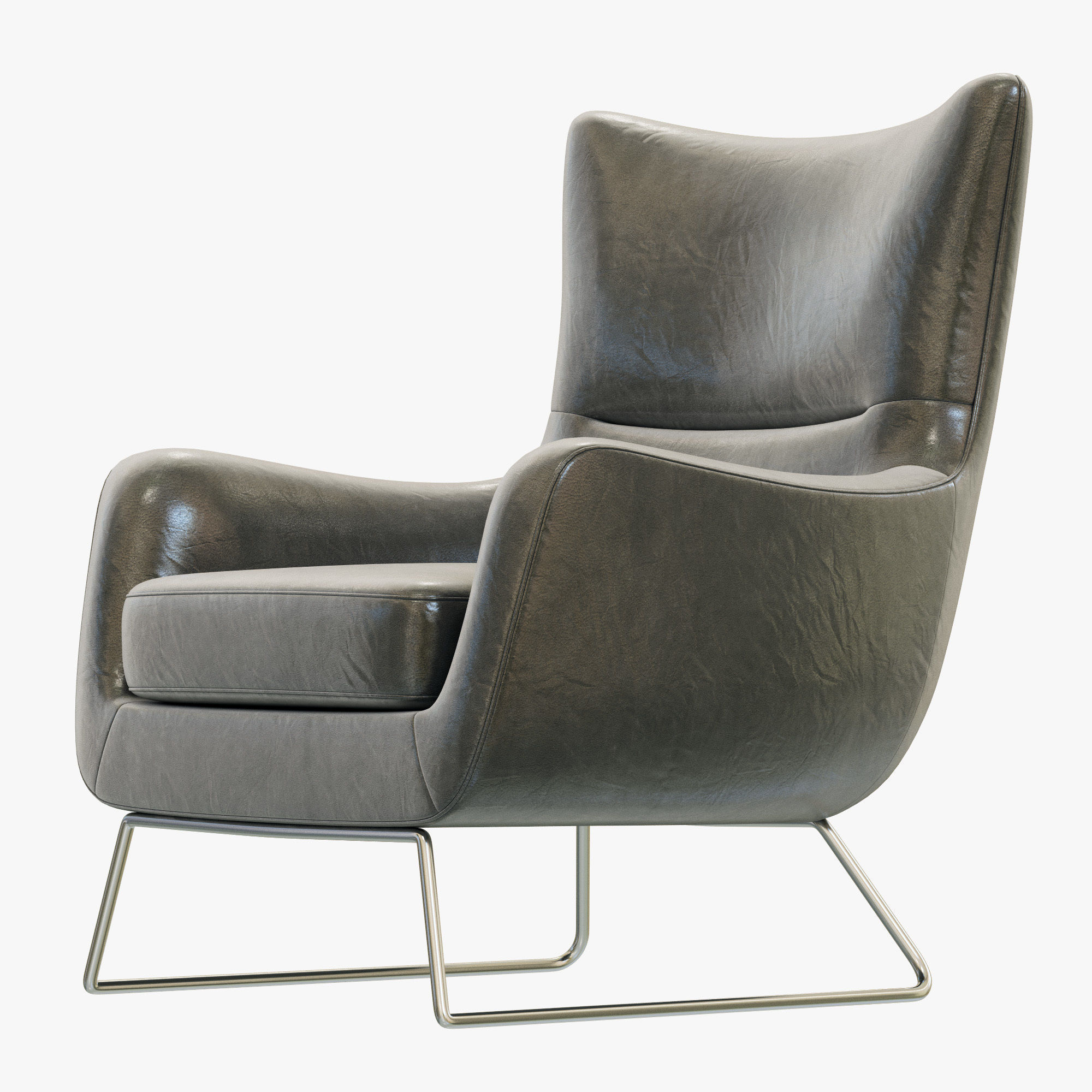 RH Modern Liam Leather Chair 3D model_4