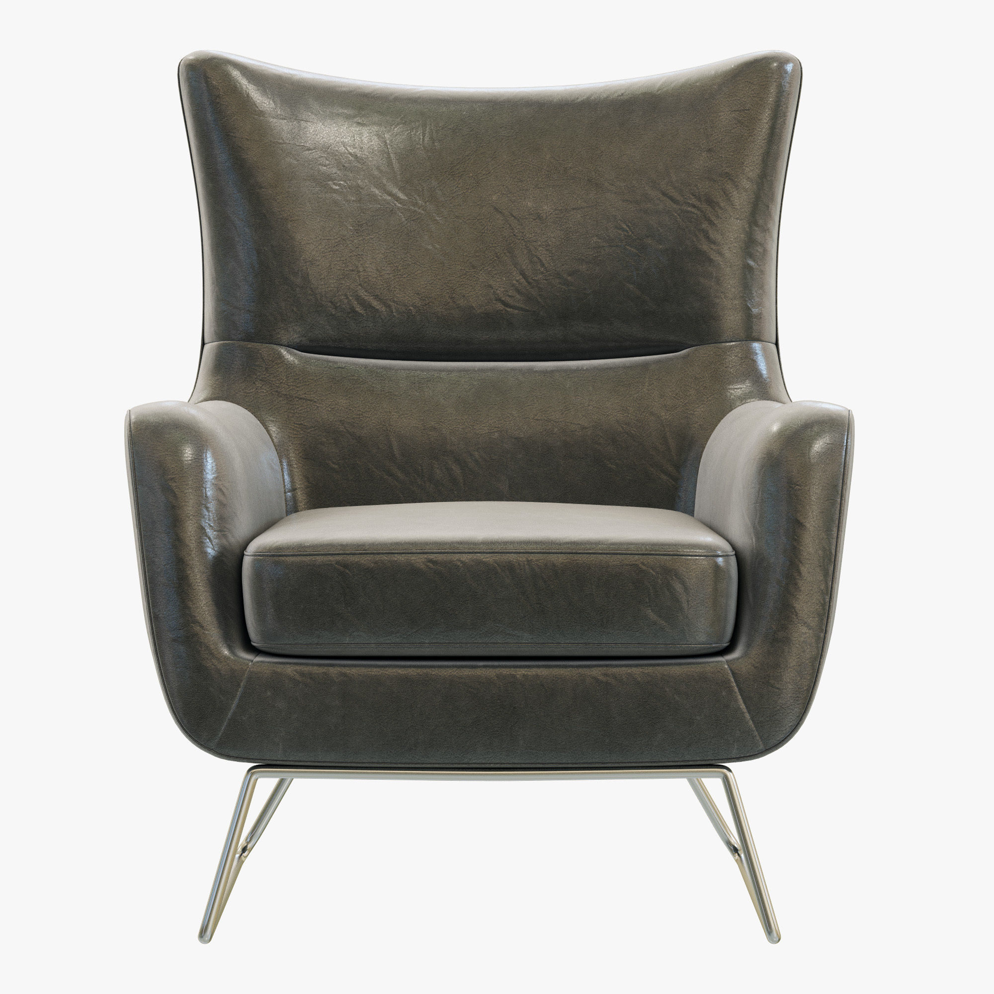 RH Modern Liam Leather Chair 3D model_2