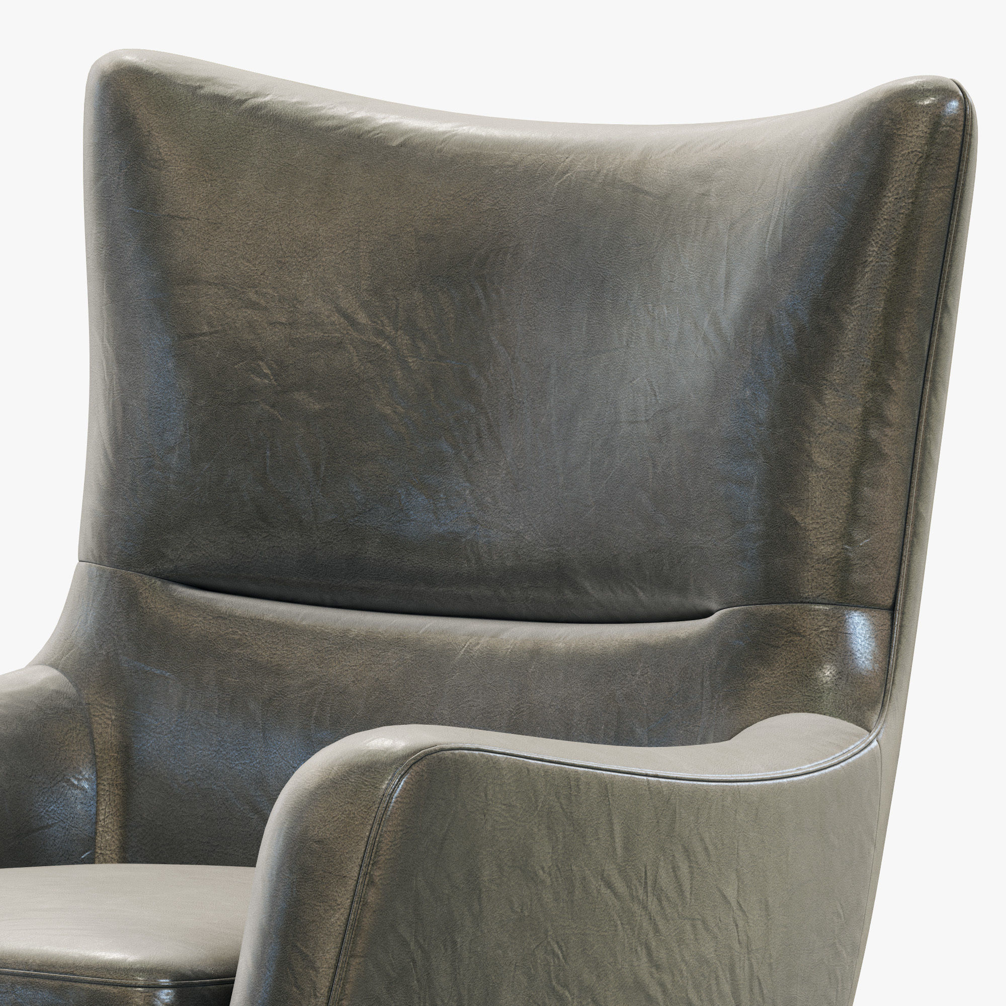 RH Modern Liam Leather Chair 3D model_5