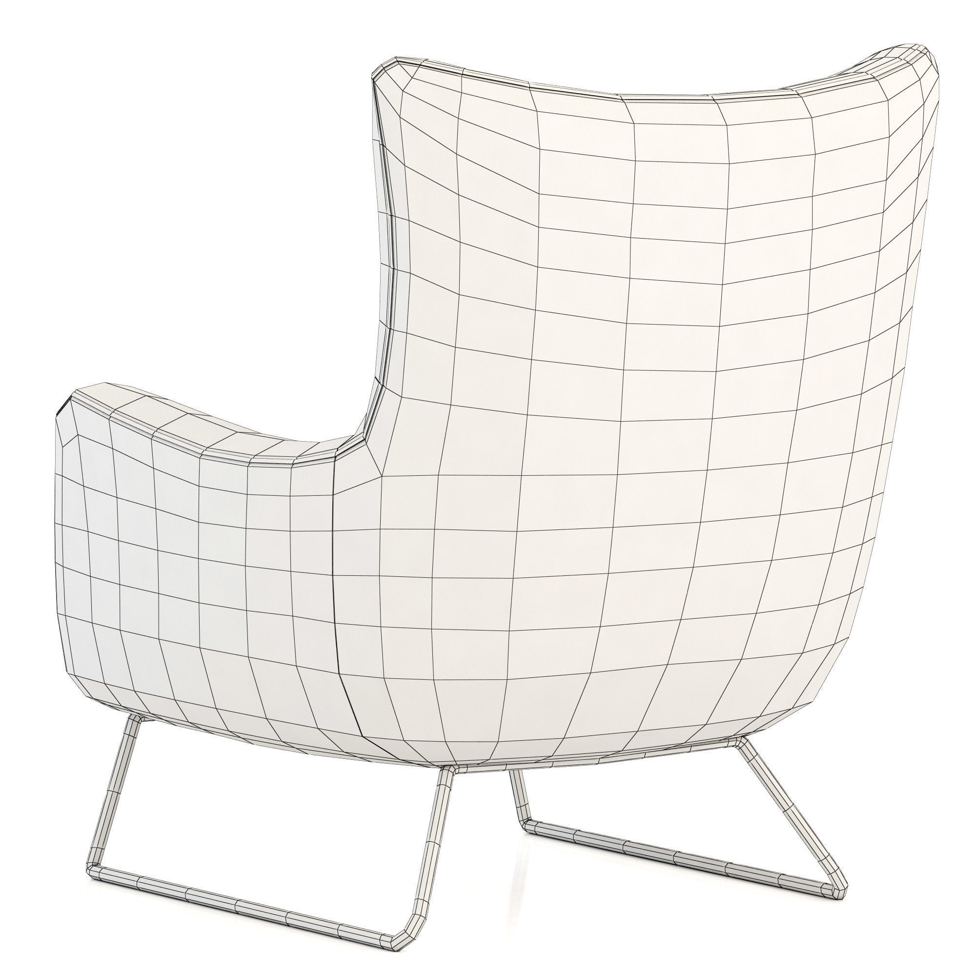 RH Modern Liam Leather Chair 3D model_9